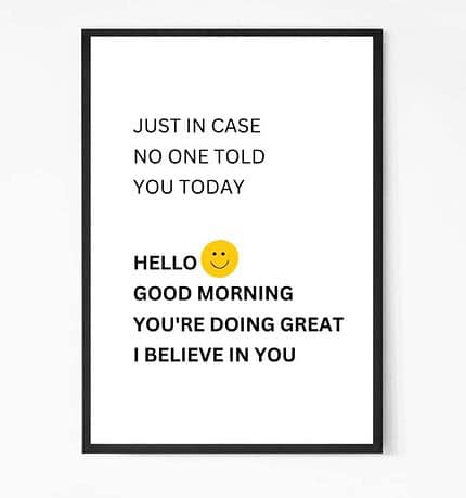 Morning Motivation Quote Wall Art