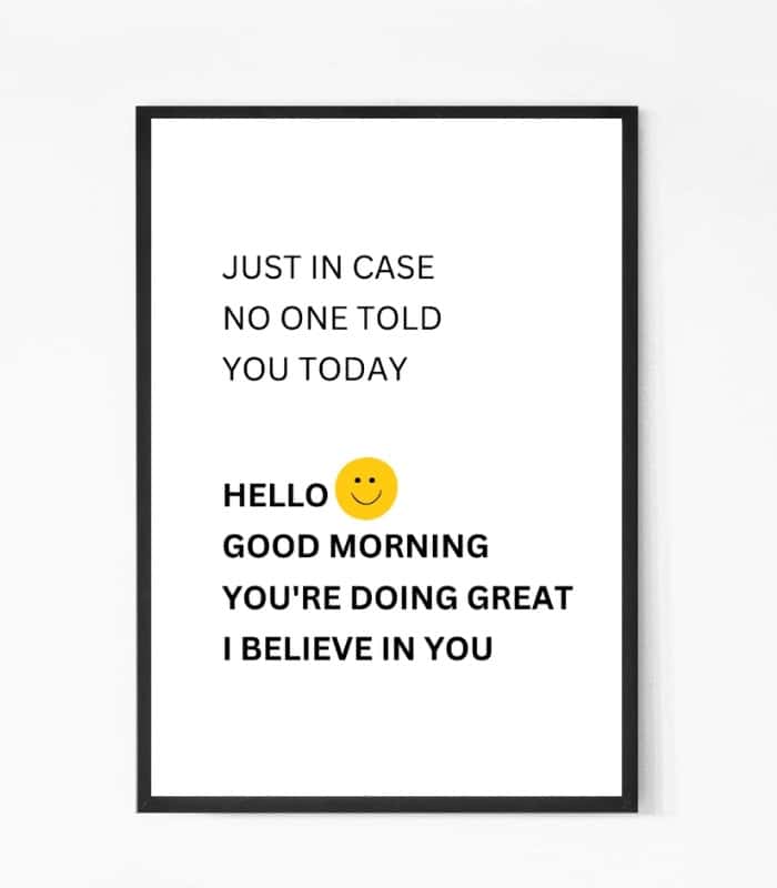 Morning Motivation Quote Wall Art