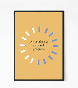 Success In Progress Quote Wall Art