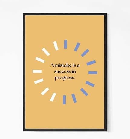 Success In Progress Quote Wall Art