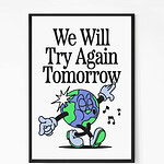 Try Again Tomorrow Motivational Quote Wall Art
