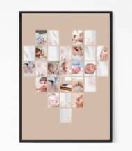 Heart Shape Baby Collage Photo Frame