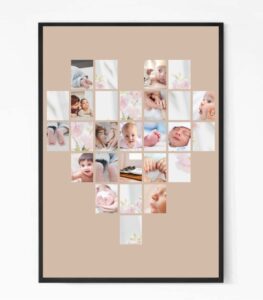 Heart Shape Baby Collage Photo Frame