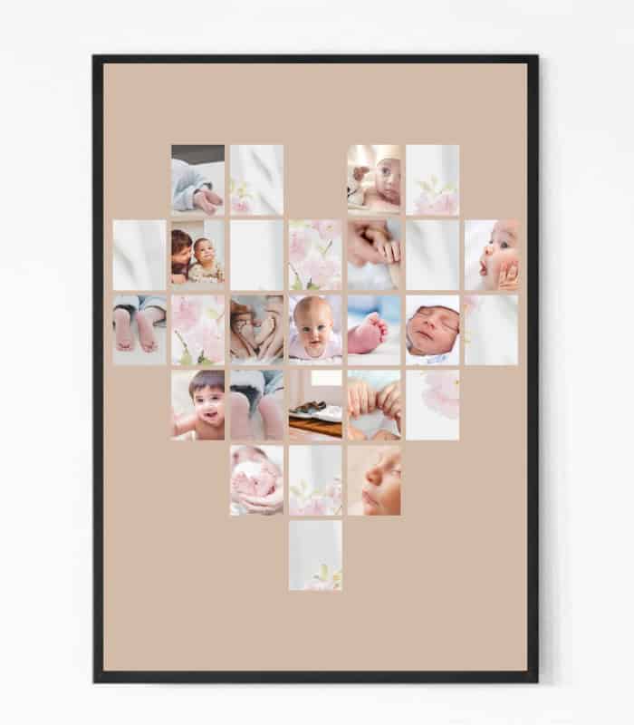 Heart Shape Baby Collage Photo Frame
