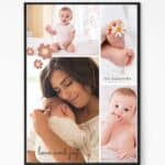 Mom and New Born Photo collage Wall Art