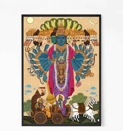 Buy Krishna Arjuna in Mahabharata War Wall Art