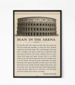 Man In The Arena Quote Wall Art