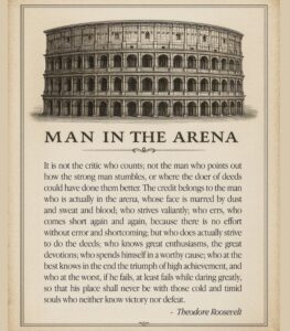 Man In The Arena Quote Wall Art