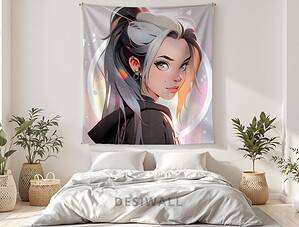 Buy Furious Anime Girl Tapestry Wall Hang