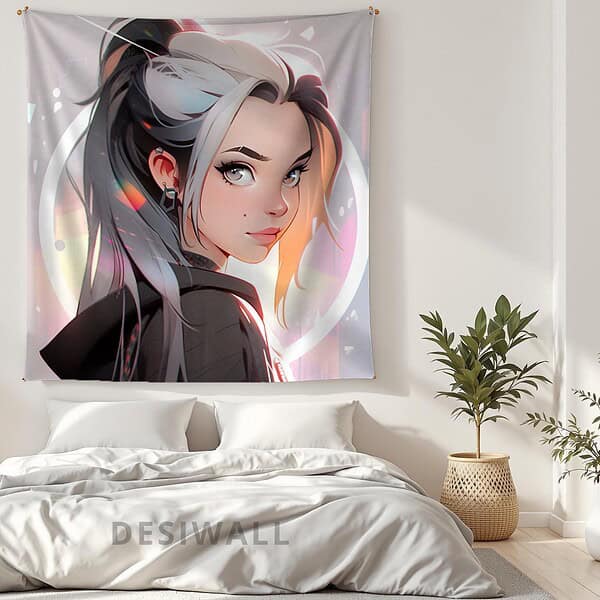 Buy Furious Anime Girl Tapestry Wall Hang