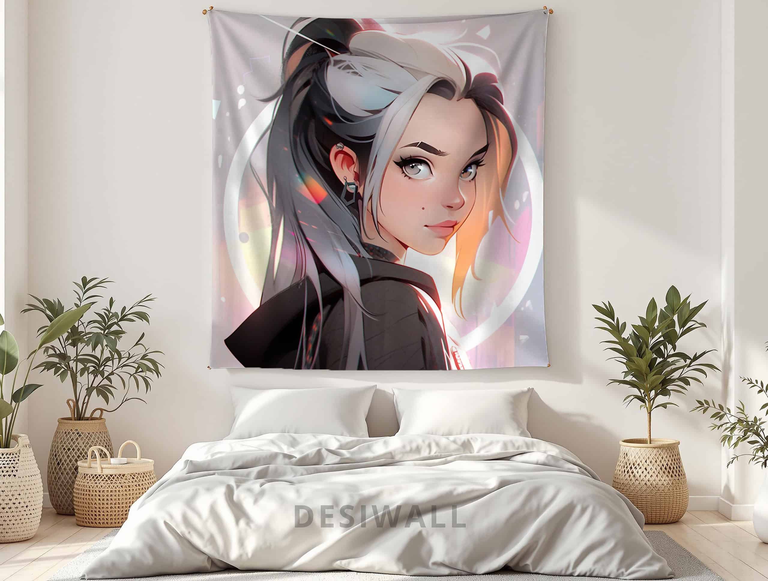 Buy Furious Anime Girl Tapestry Wall Hang