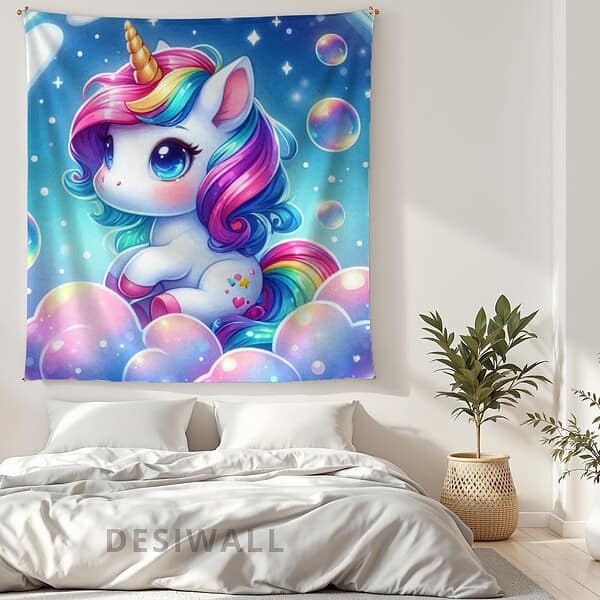 Buy Cute Unicorn Tapestry Wall Art