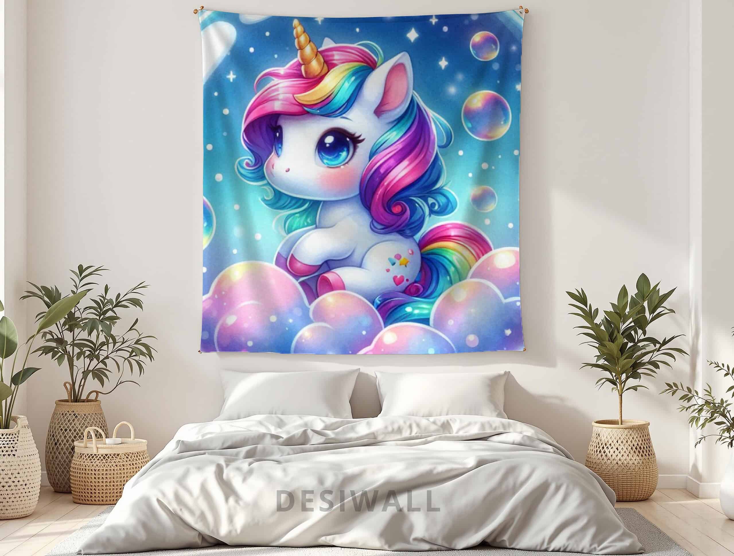 Buy Cute Unicorn Tapestry Wall Art