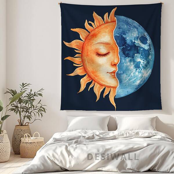Buy Celestial Sun and Moon Tapestry Wall Art