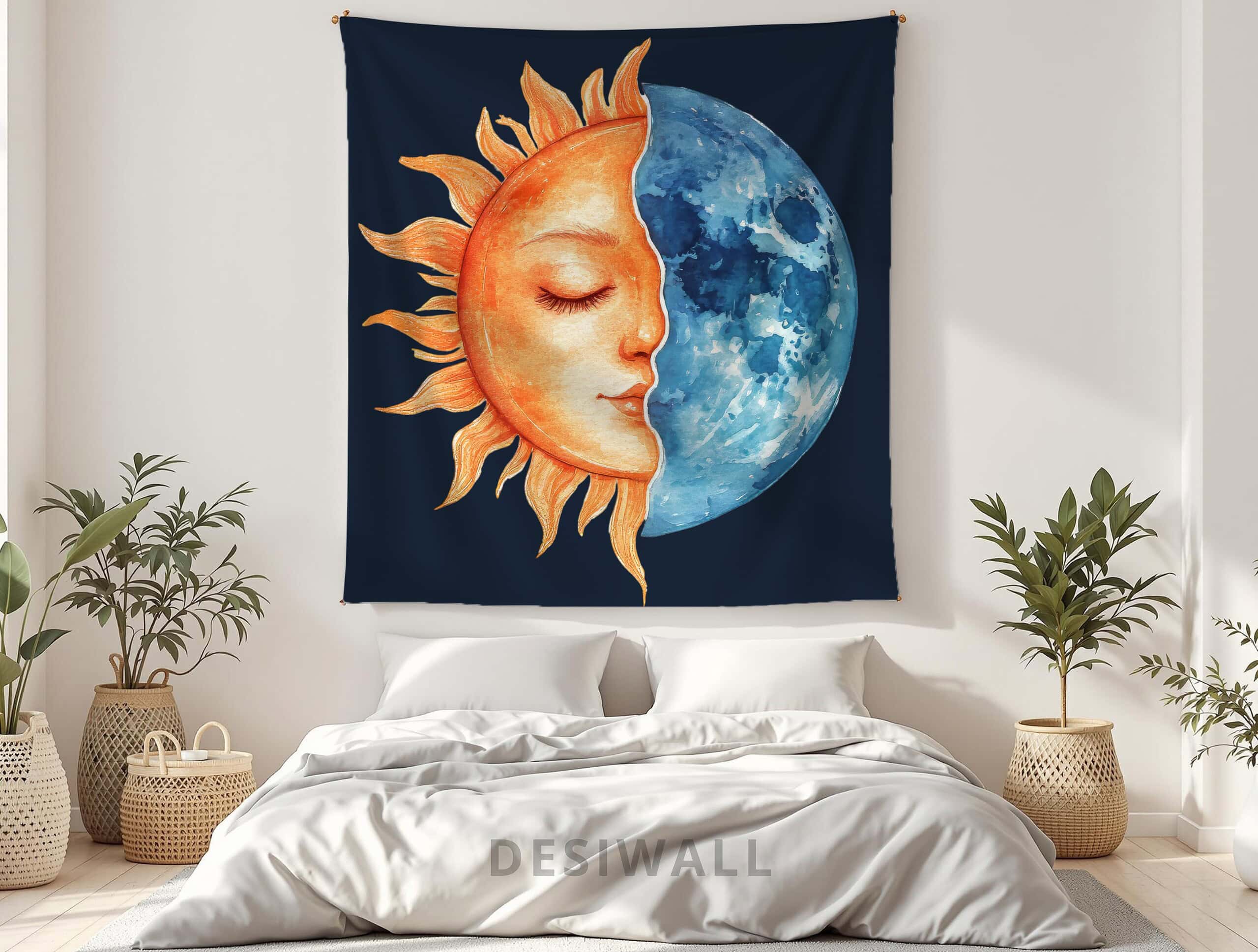 Buy Celestial Sun and Moon Tapestry Wall Art