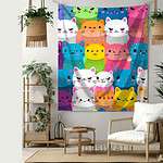 Buy Colorful Cats Tapestry Wall Art