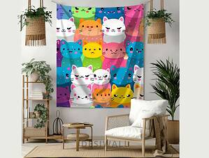 Buy Colorful Cats Tapestry Wall Art