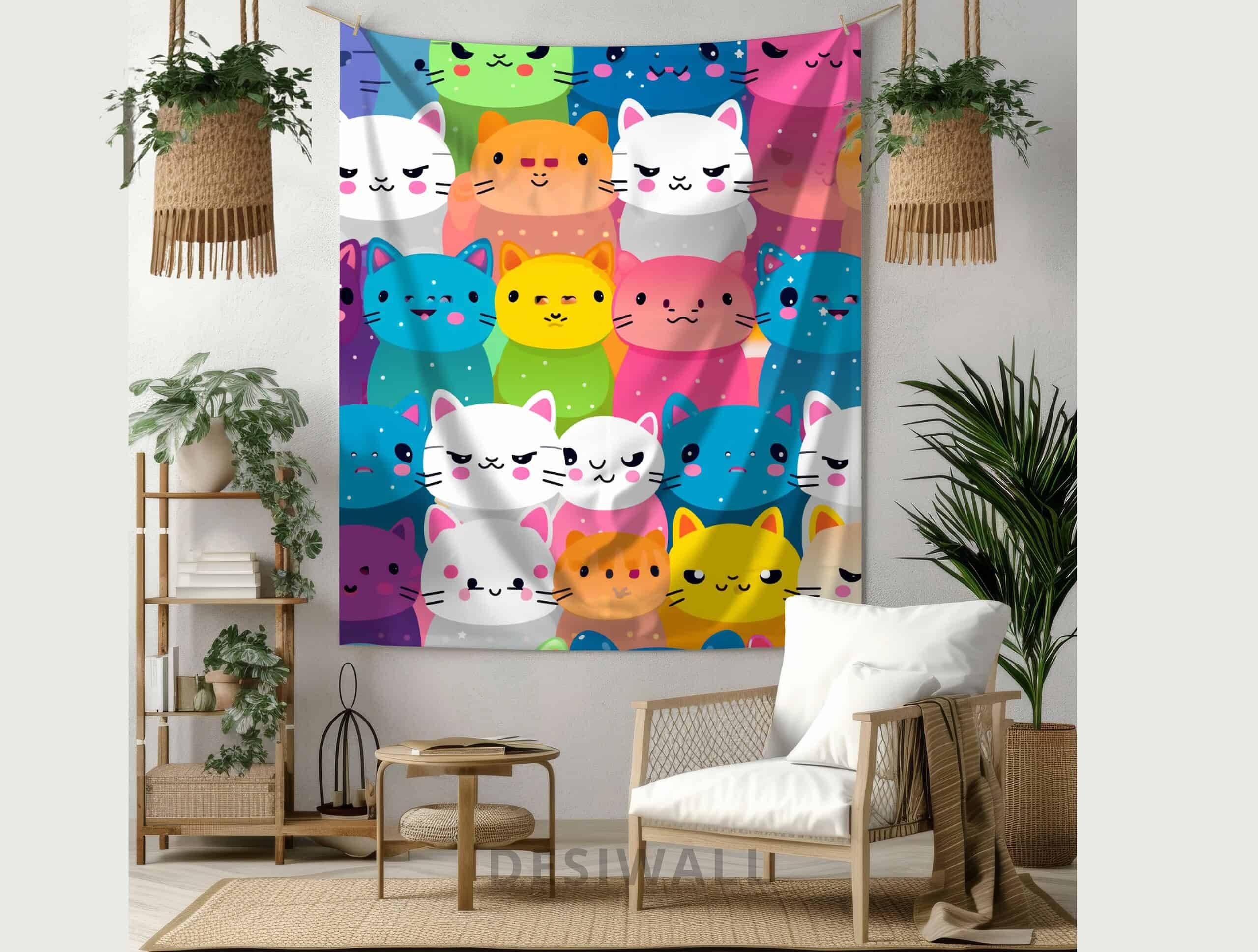 Buy Colorful Cats Tapestry Wall Art