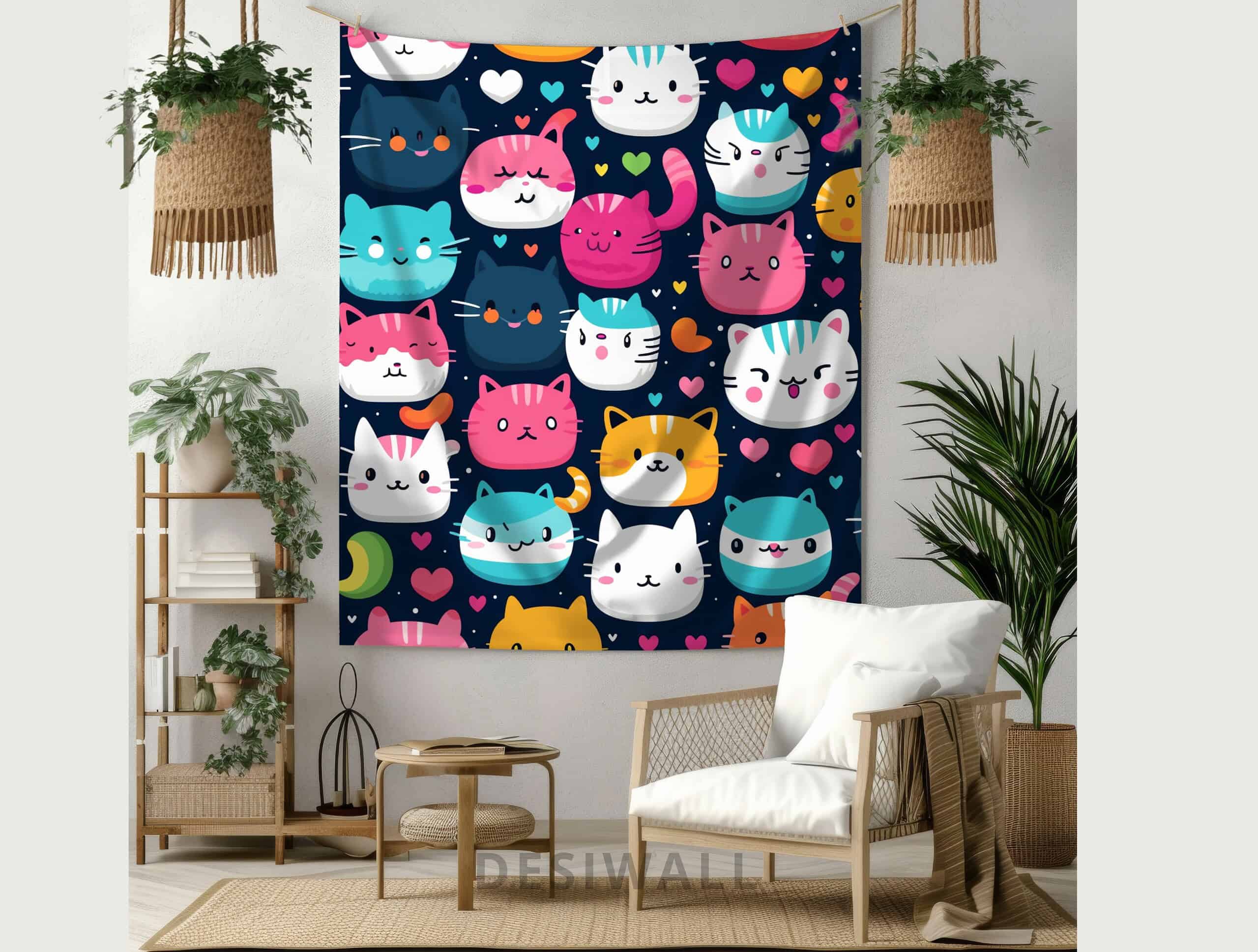 Buy Cute Kitty Tapestry Wall Hang