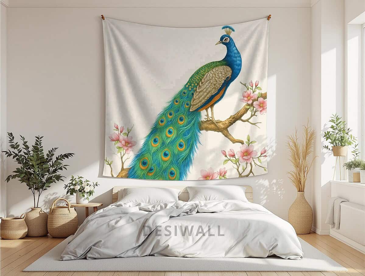 buy peacock painting wall tapestry