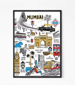 Mumbai Map Wall Art