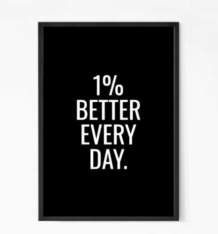 One Percent Better Everyday Quote wall art